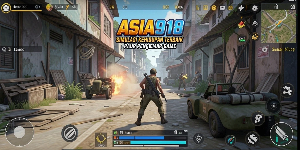 Screenshot gameplay ASIA918 yang menampilkan simulasi interaksi karakter.