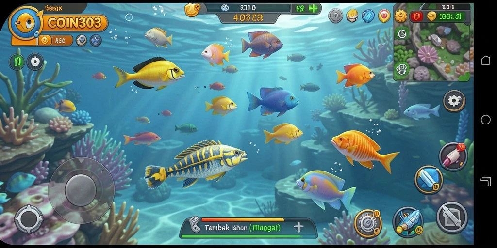 Gameplay seru Tembak Ikan pada COIN303.