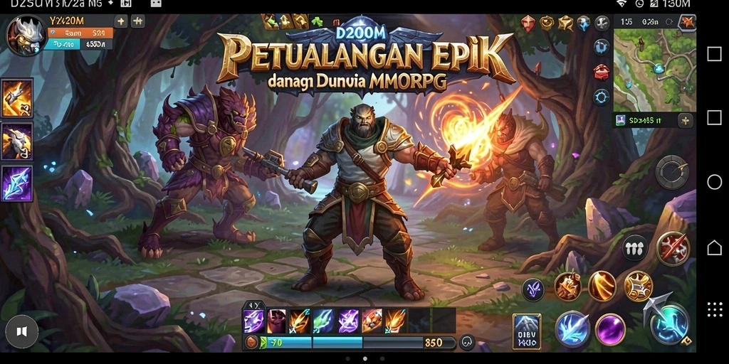 Gameplay D200M yang penuh aksi di dunia fantasi.