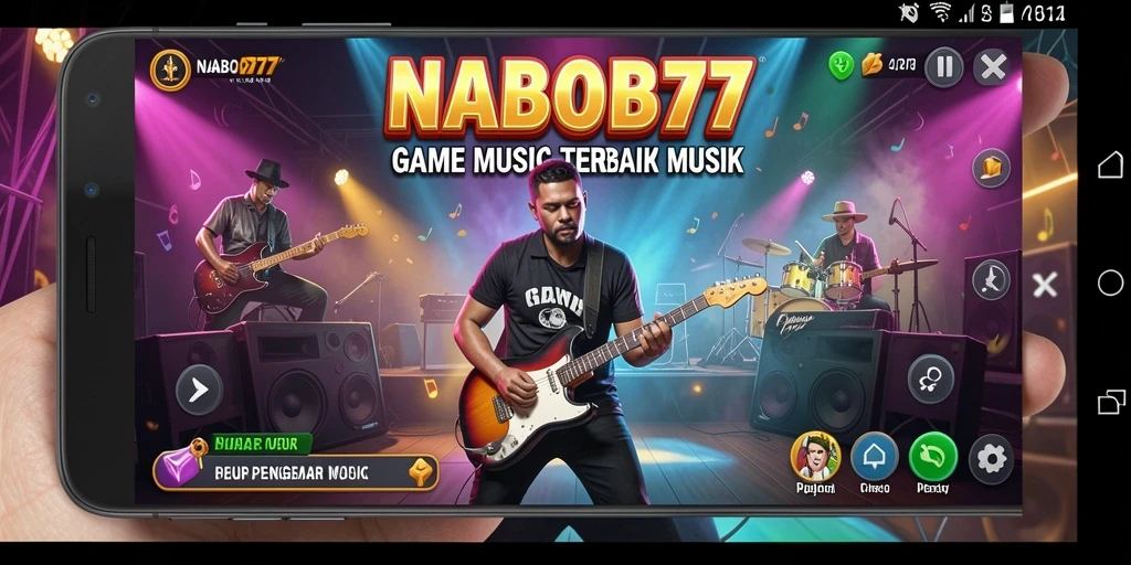 Screenshot tampilan gameplay NABOB77 yang menampilkan interaksi musik.