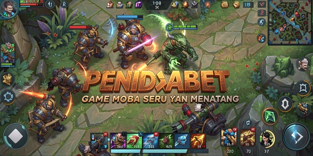 Screenshot utama gameplay PENIDABET yang menunjukkan pertarungan menarik.