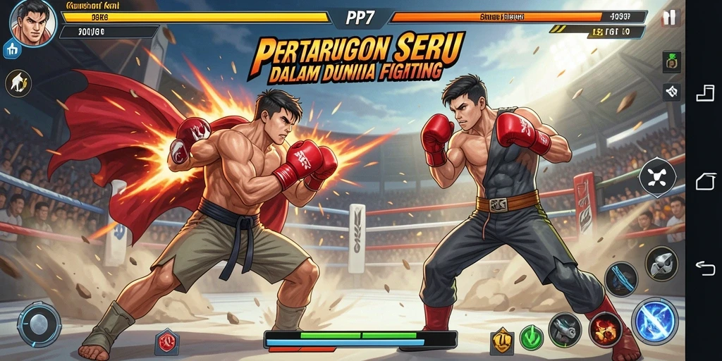 Tampilan seru dari permainan Fighting PP7 dengan aksi yang mendebarkan.