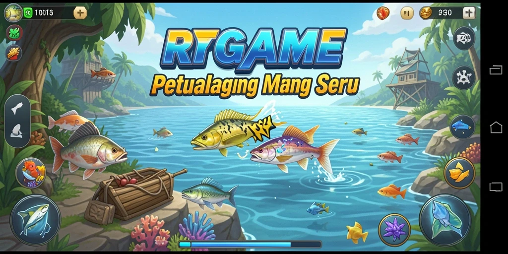 Tampilan gameplay RPGAME yang seru saat memancing.