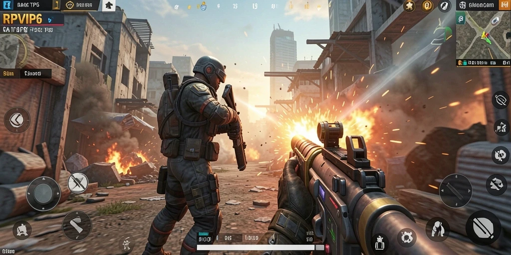 Screenshot gameplay RPVIP6 menampilkan aksi pertempuran yang mendebarkan.