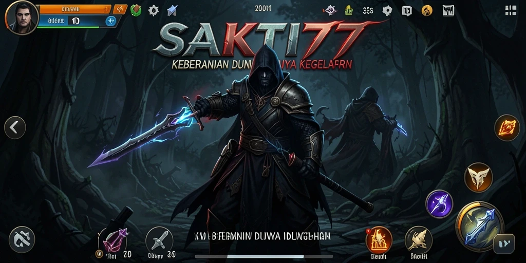 Tampilan gameplay SAKTI77 yang gelap dan menakutkan.