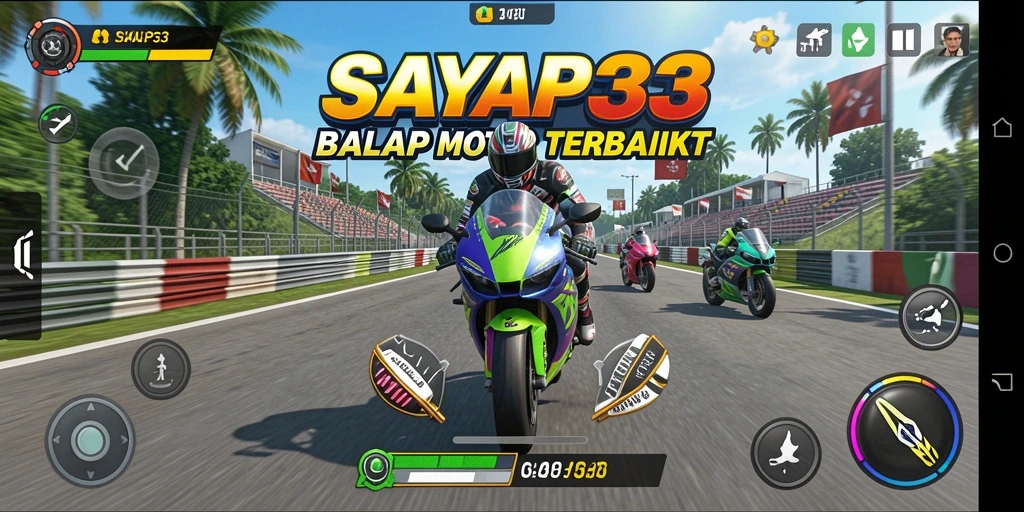Gameplay menegangkan dan seru dalam balapan motor.