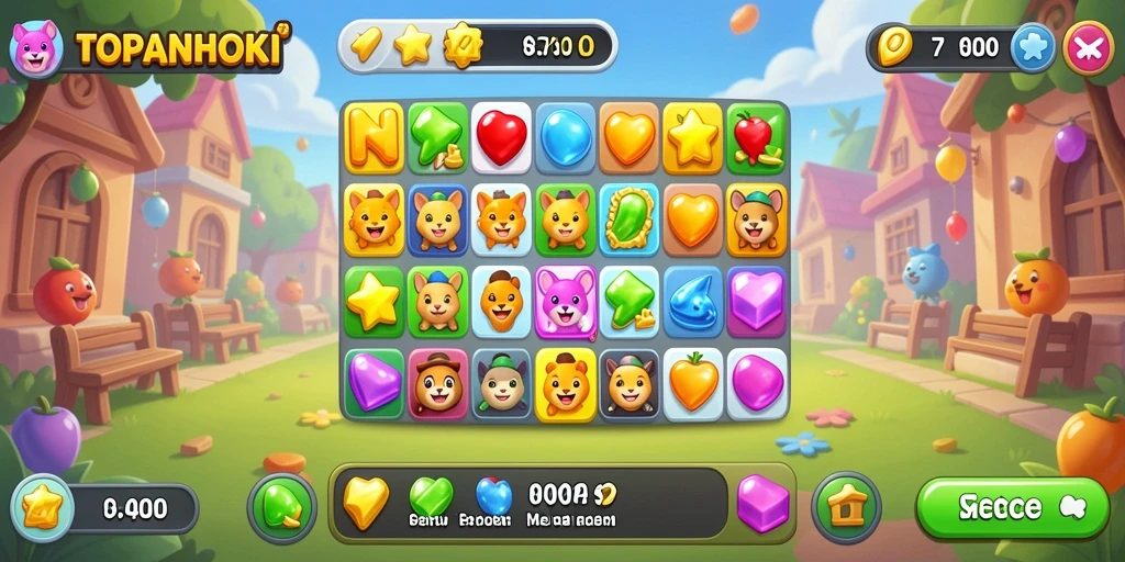 Gameplay seru mencocokkan permata di TOPANHOKI.