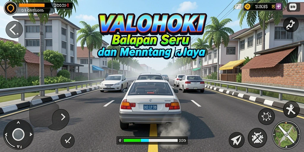 Screenshot yang menunjukkan aksi balap seru di VALOHOKI.
