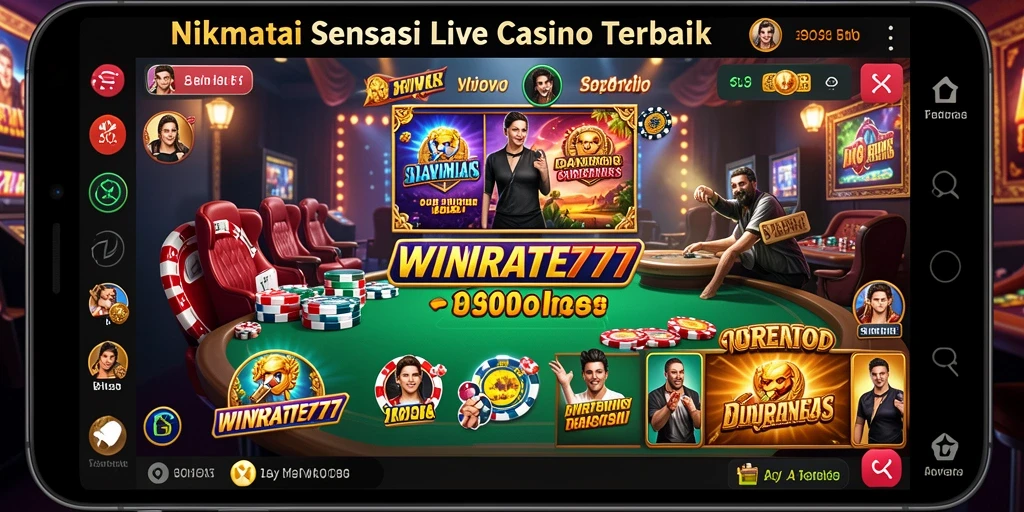 Tampilan menarik dari gameplay Live Casino di WINRATE777.