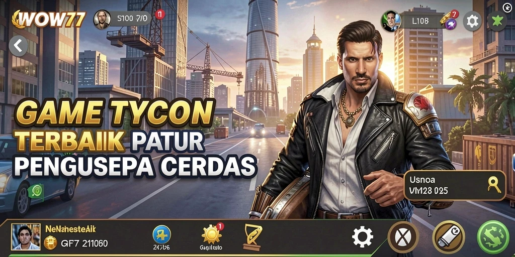 Tampilan gameplay WOW77 yang menampilkan manajemen bisnis yang menantang.