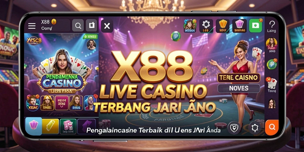 Tampilan gameplay X88 dengan dealer langsung dan interaksi pemain.