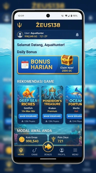 Tampilan antarmuka pengguna di zeus138 dengan menu navigasi yang jelas.